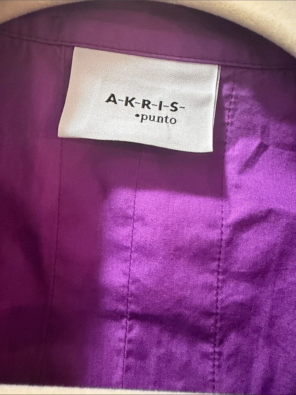 Akris Punto Vivid Purple Button-Front High-Low Dress - Picture 2 of 3